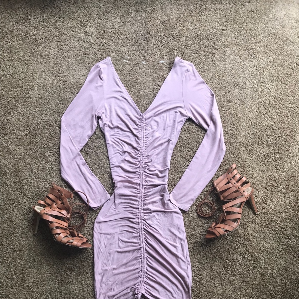 Long Sleeve Ruched Dress